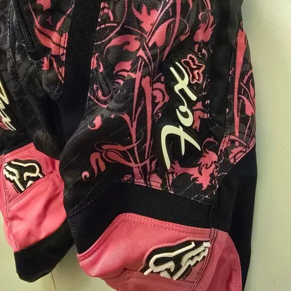 🤎 Fox Kids Motocross Race Pants, Black and Pink